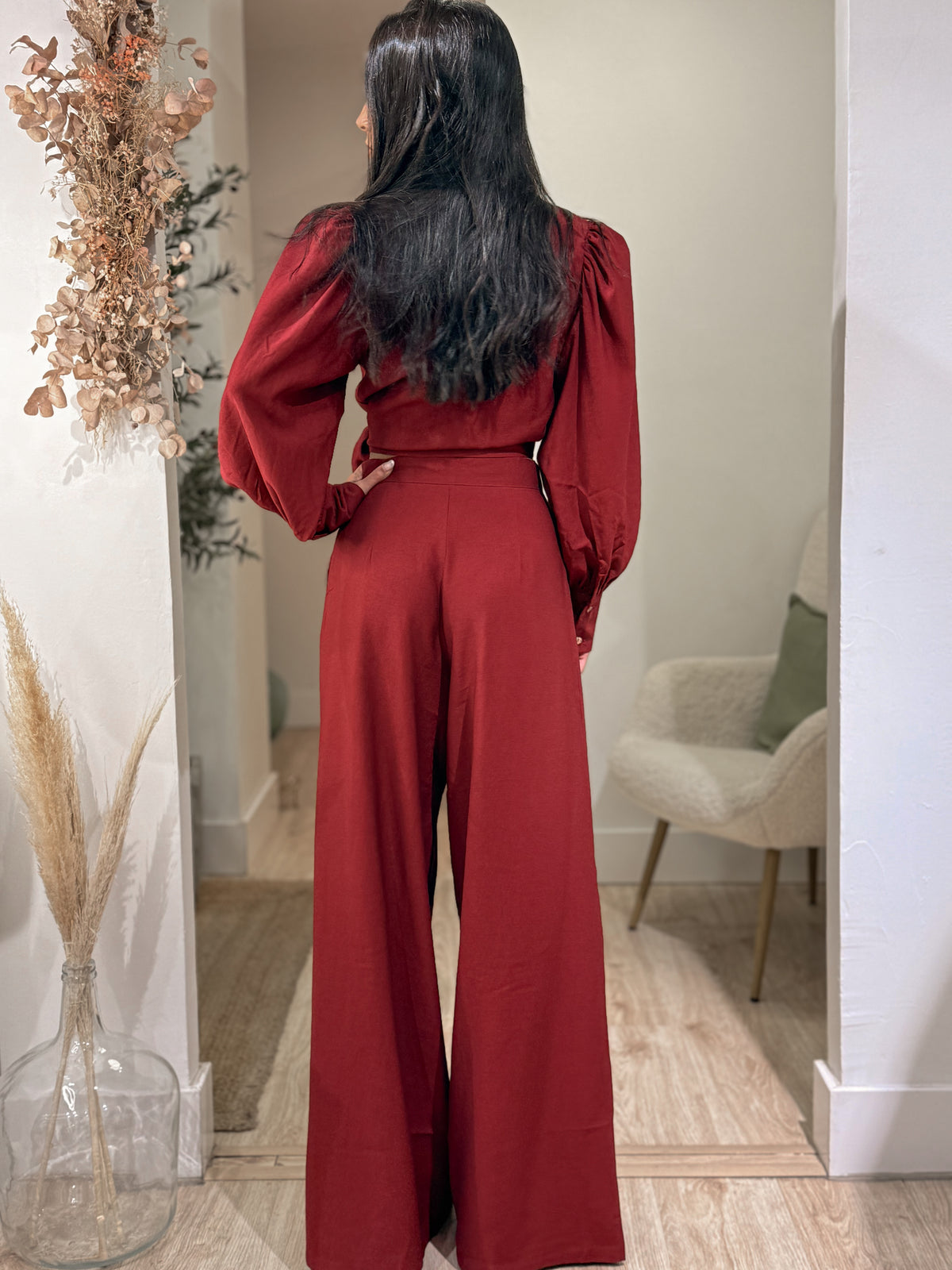 PANTALON ALMA BURDEOS