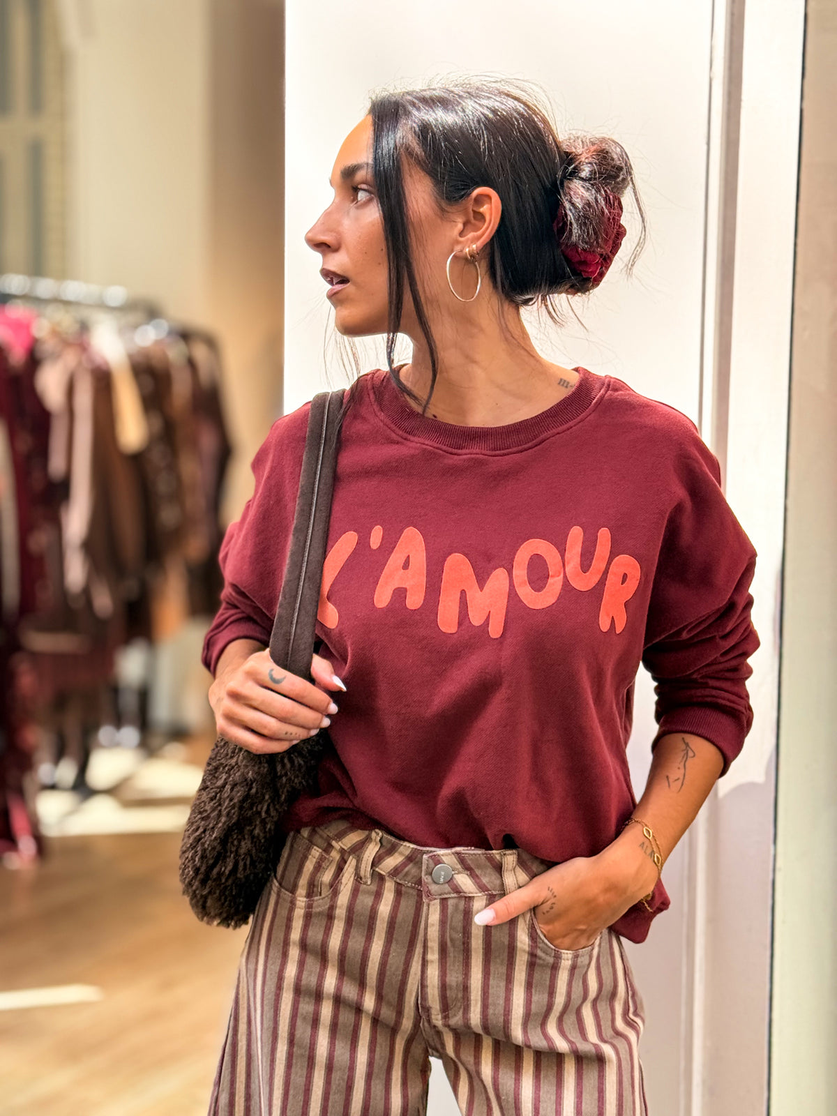 SUDADERA L´AMOUR BURDEOS