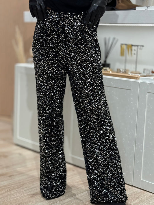 PANTALON TERCIOPELO LENTEJUELAS