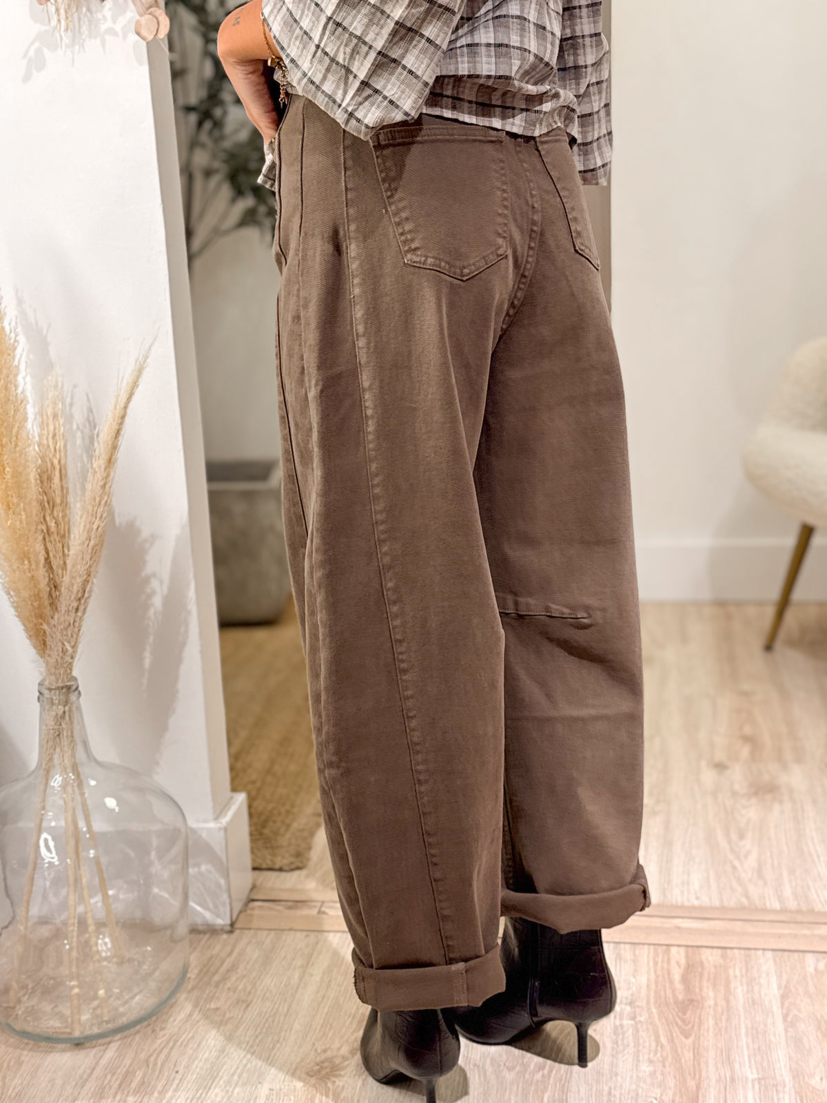 DENIM BALLOON BROWN