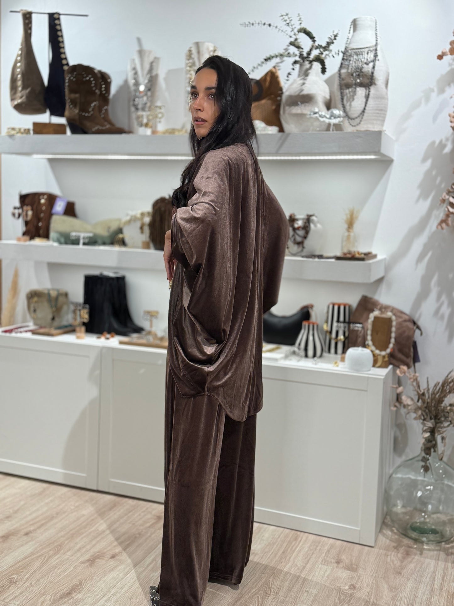KIMONO TERCIOPELO BROWN