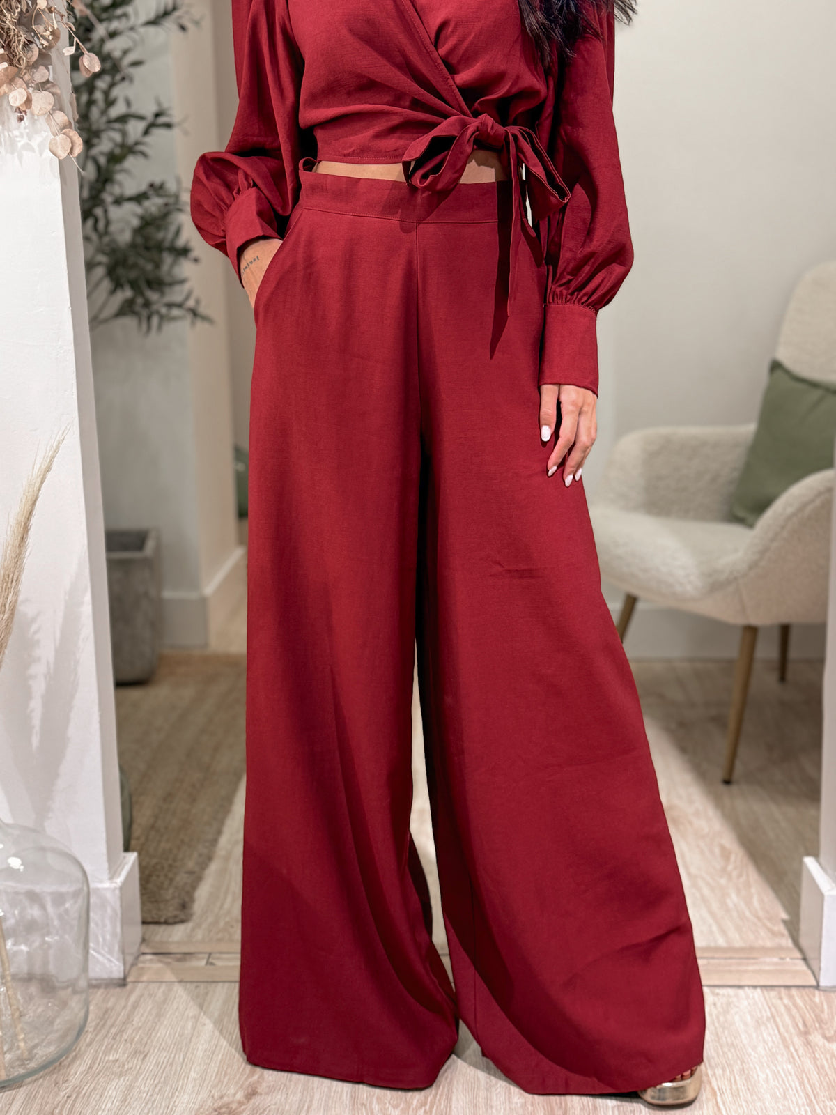 PANTALON ALMA BURDEOS