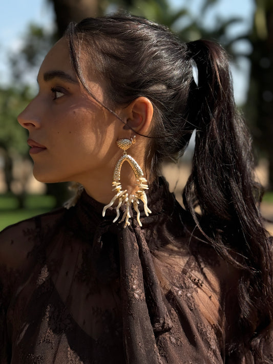 PENDIENTES CORALES BEIGE