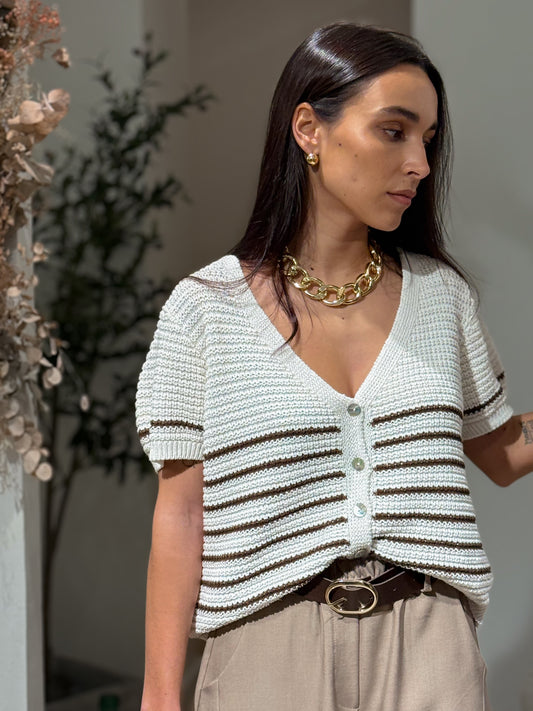 CARDIGAN PUNTO LISTAS
