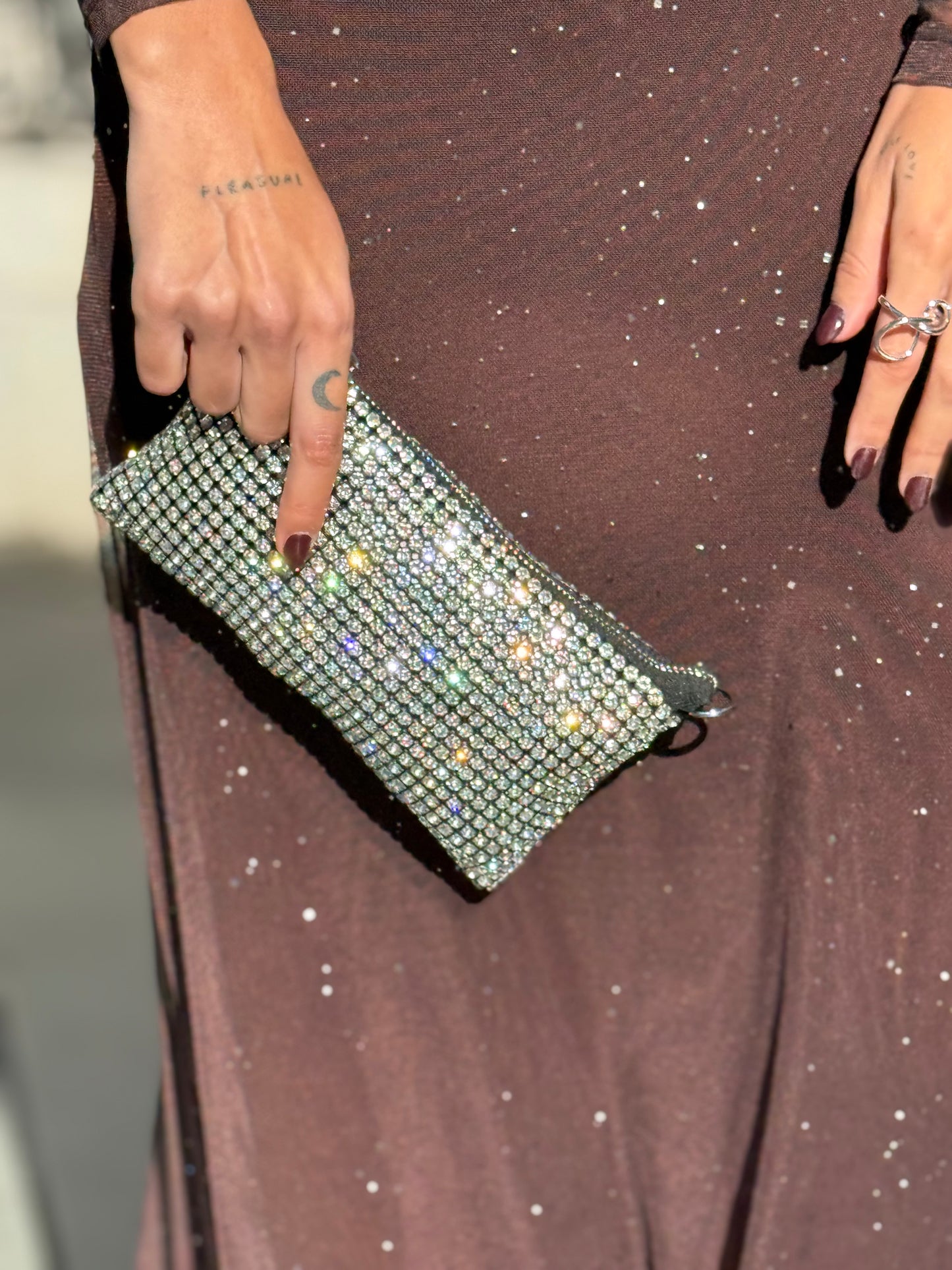 CLUTCH STRASS SILVER