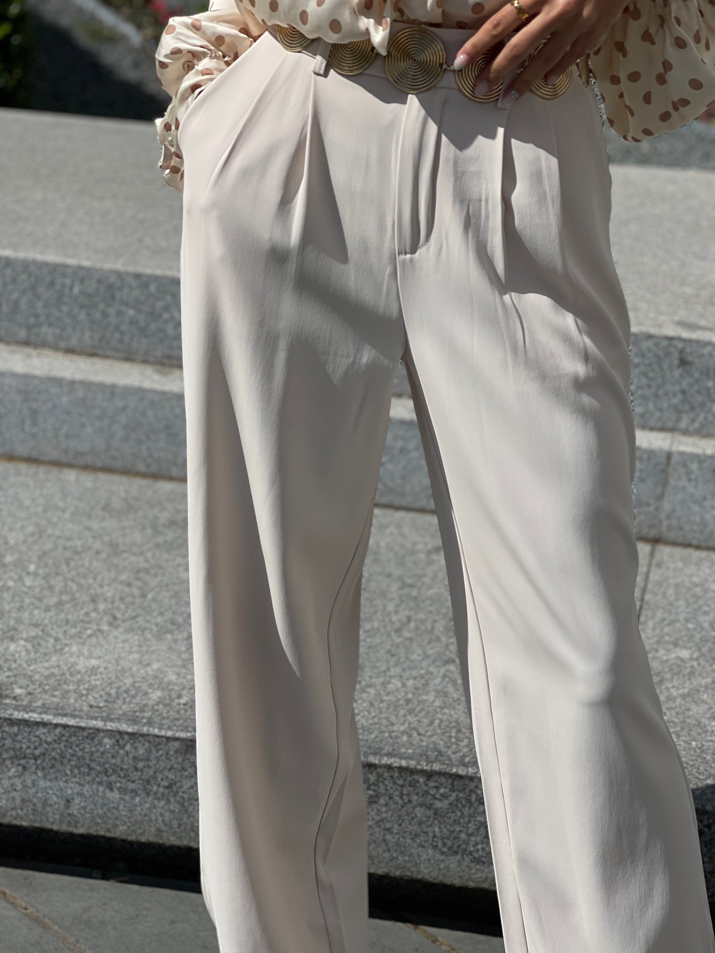 PANTALON PINZAS BEIGE