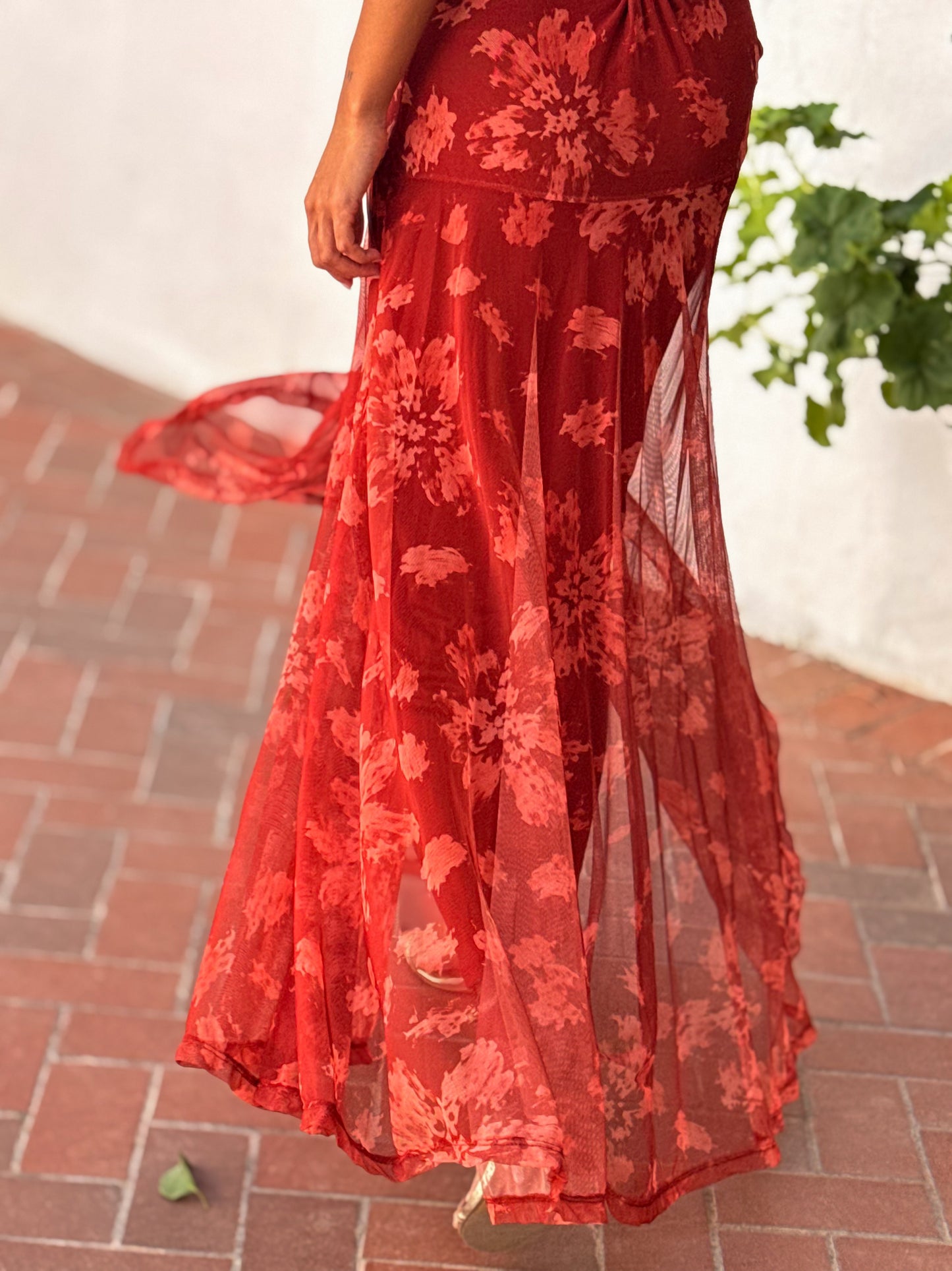 VESTIDO GALA TEJA