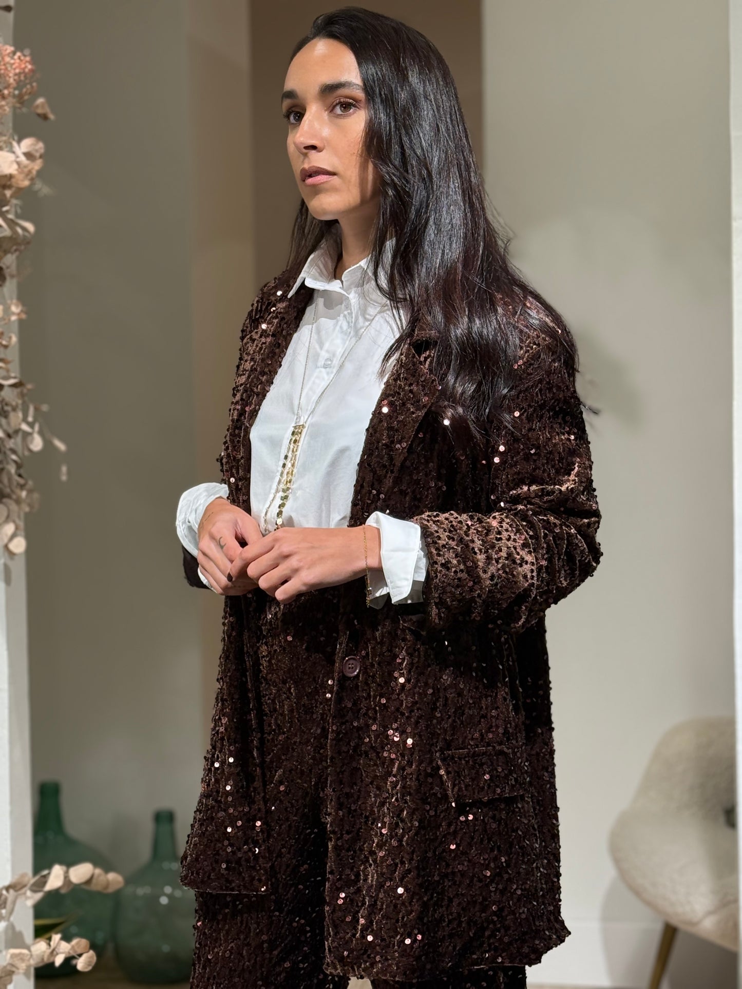 BLAZER TERCIOPELO BROWN