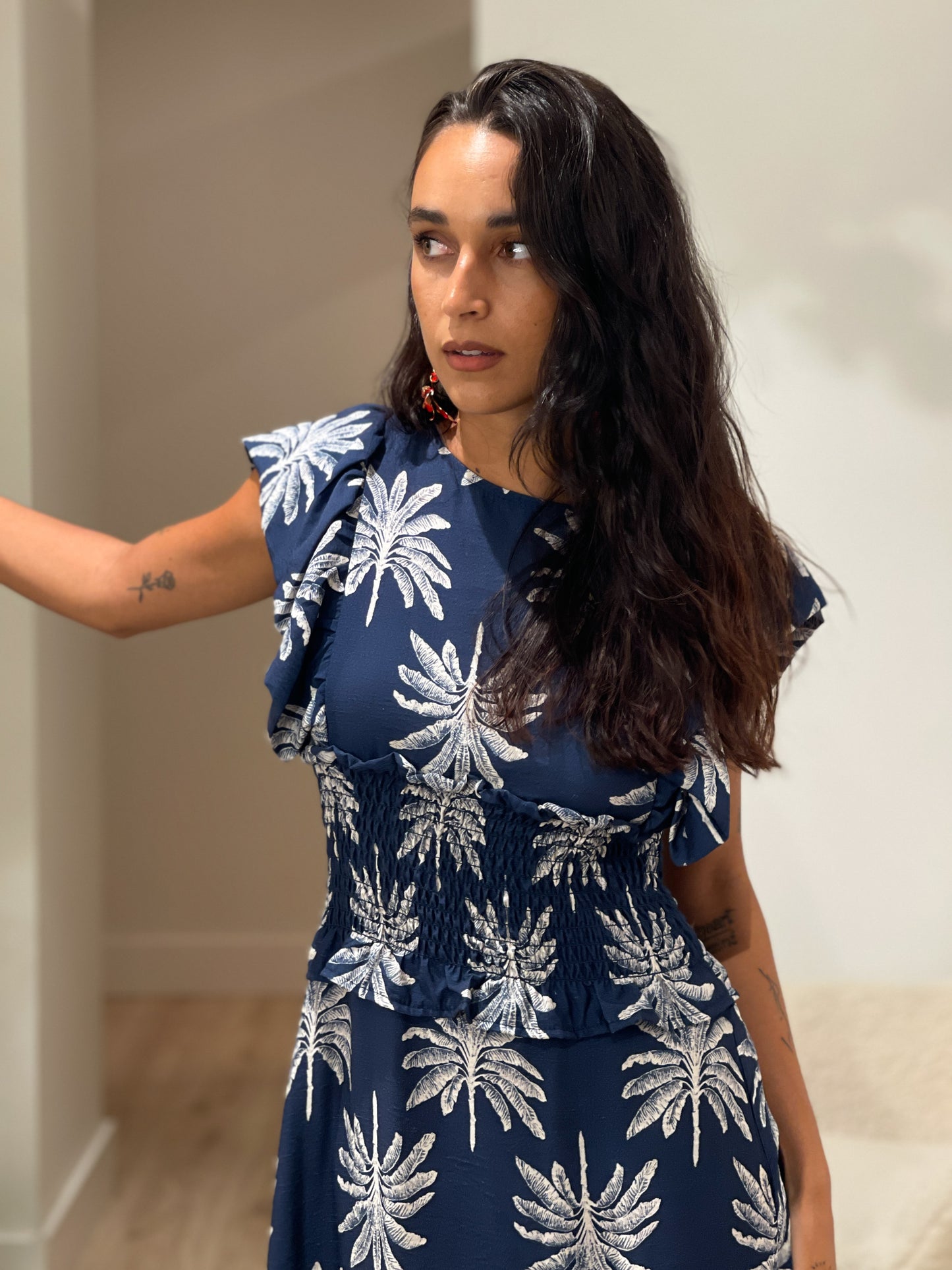 VESTIDO PALMERAS DARK BLUE