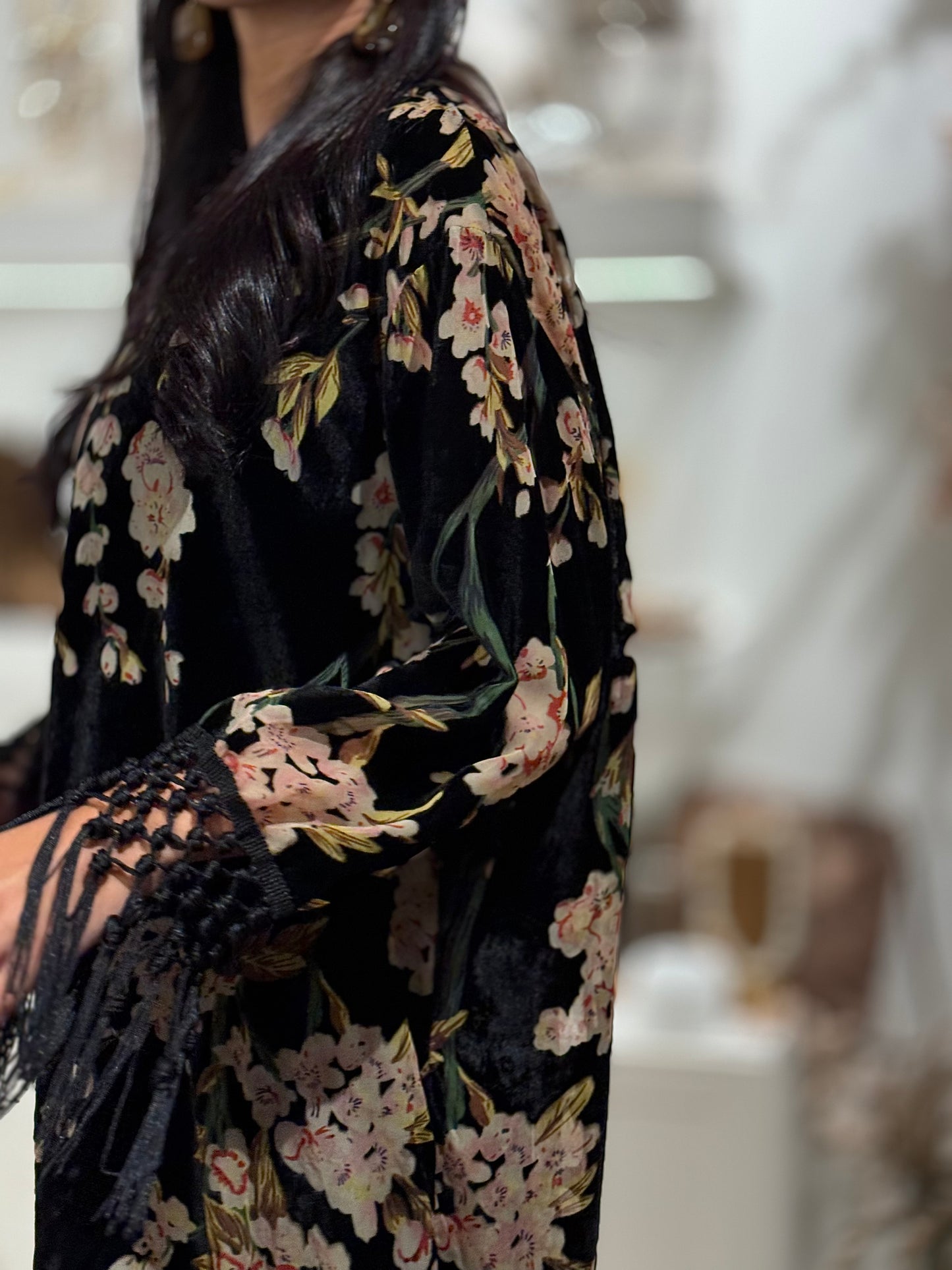 KIMONO FLORES BLACK