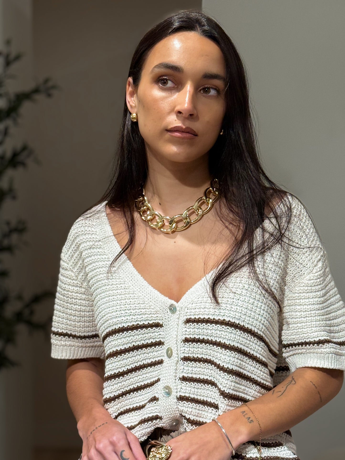 CARDIGAN PUNTO LISTAS