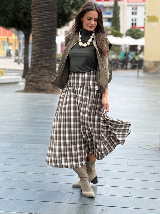 FALDA CUADROS  GREEN