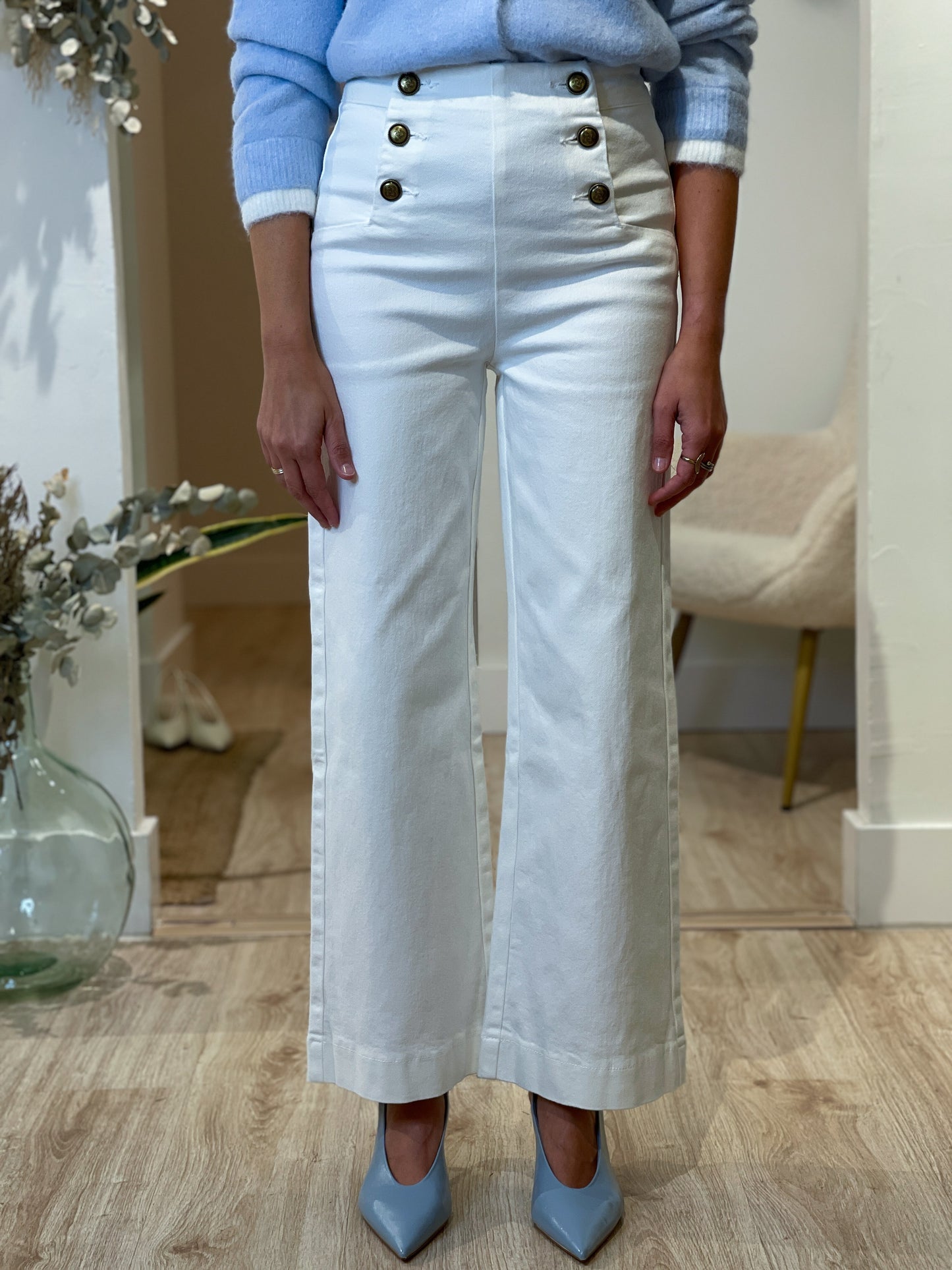 JEANS BOTONES WHITE