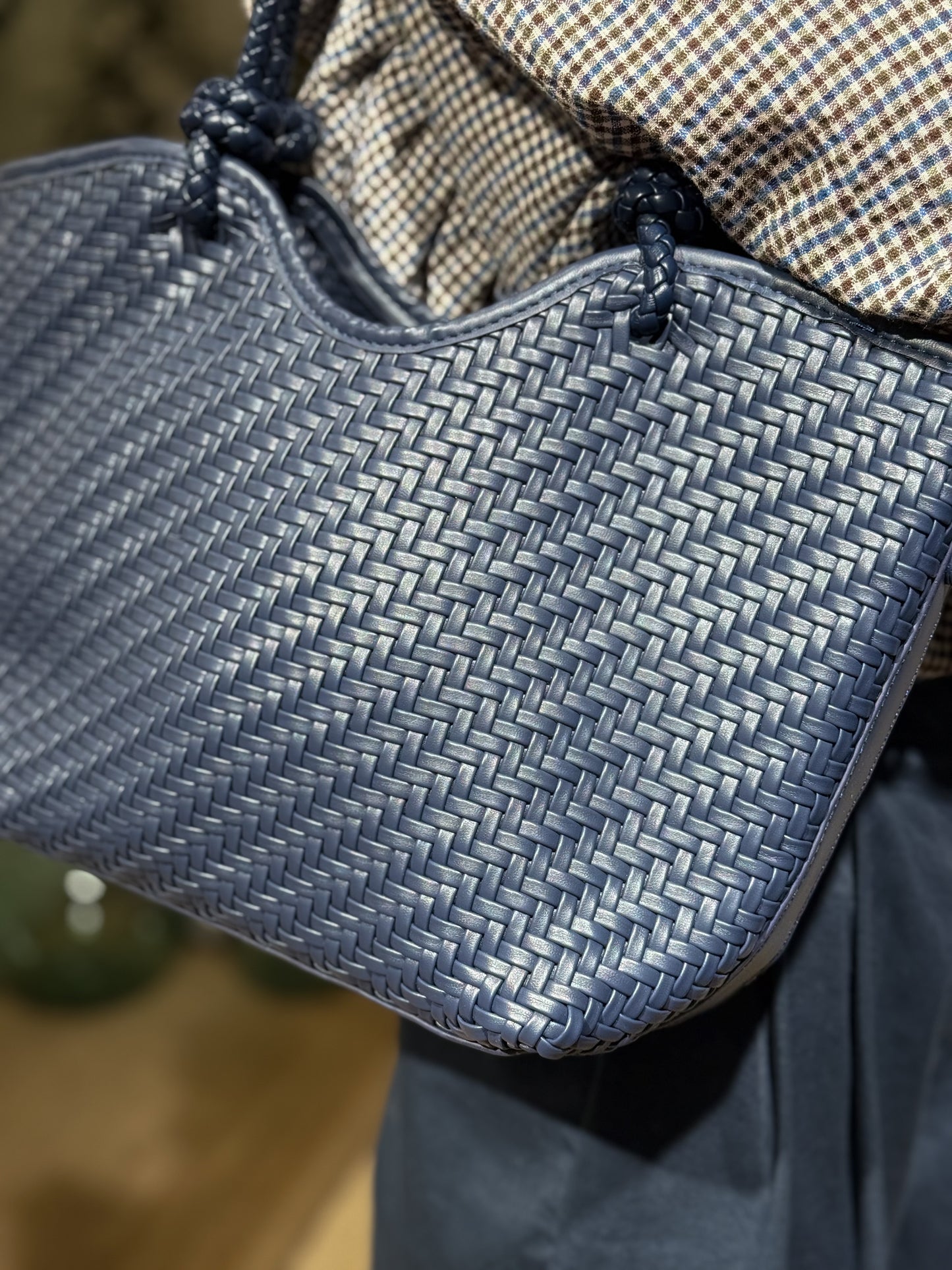 BOLSO TRENZADO DARK BLUE