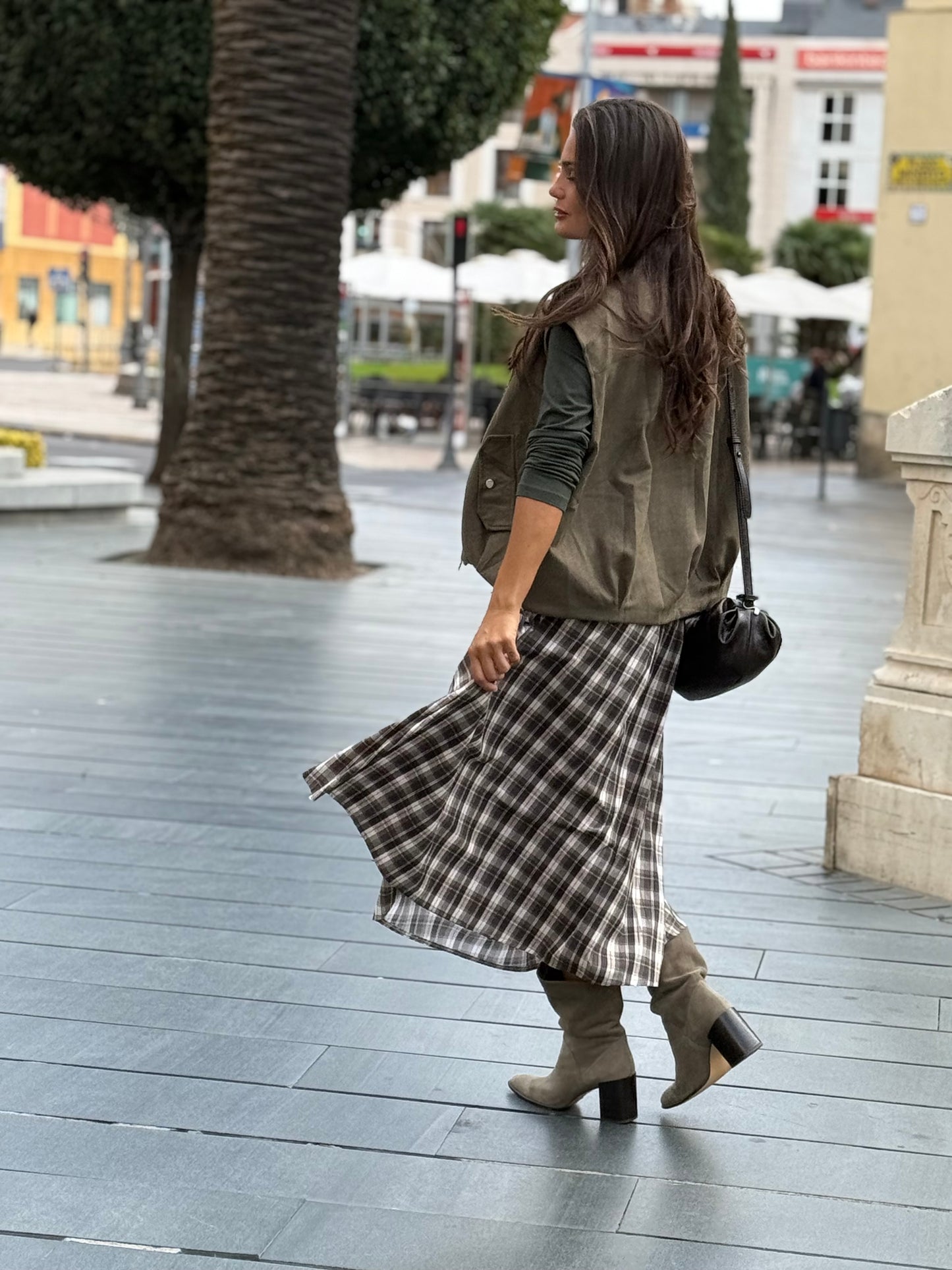 FALDA CUADROS  GREEN