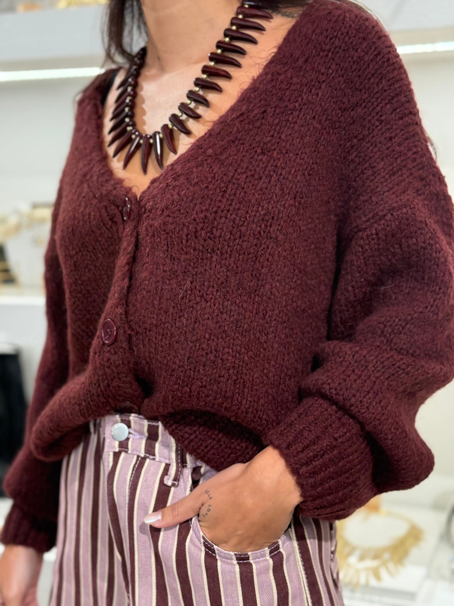 CARDIGAN KAEDE BURDEOS