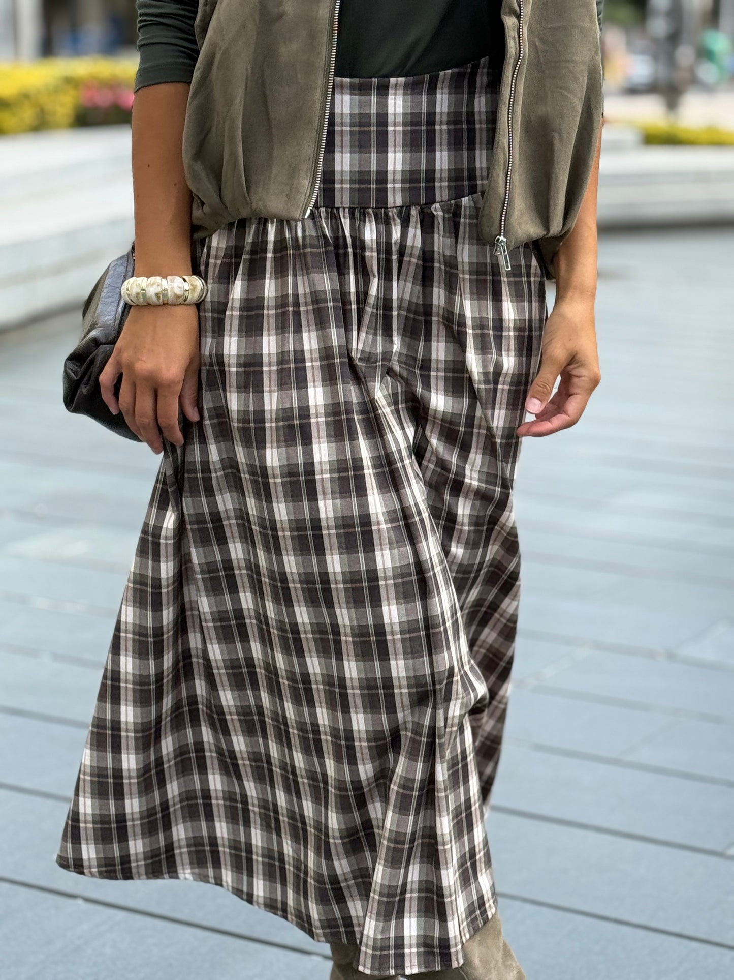 FALDA CUADROS  GREEN