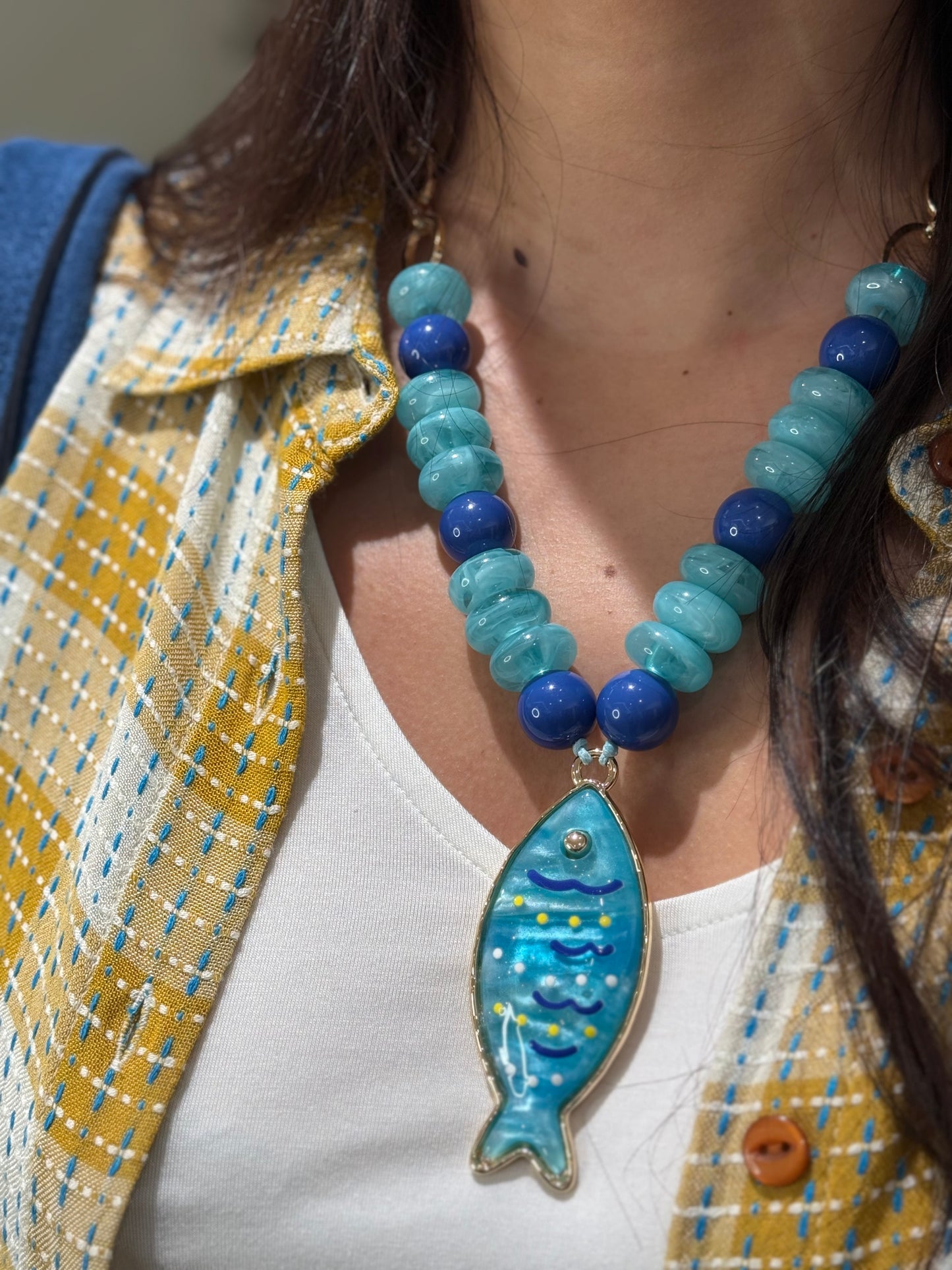 COLLAR FISH BLUE