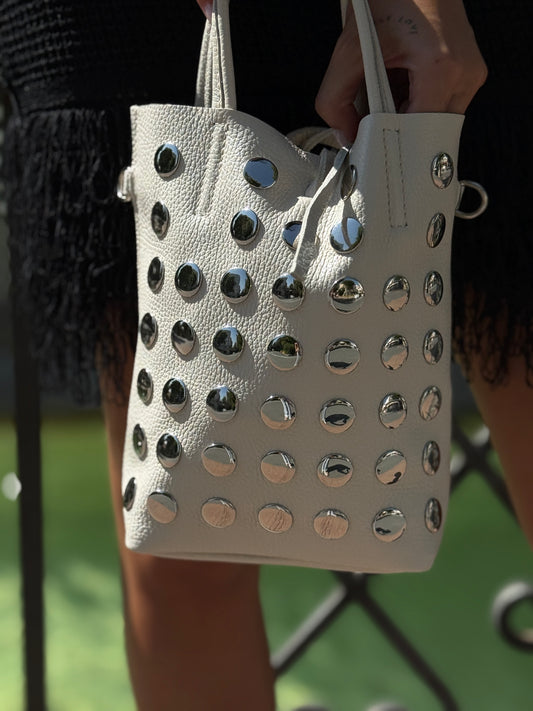 BOLSO TACHAS WHITE