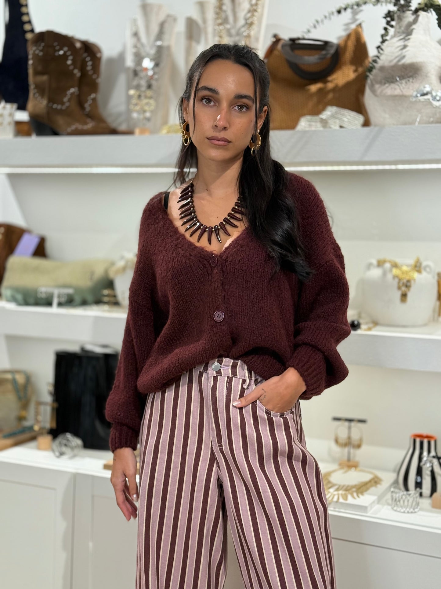 CARDIGAN KAEDE BURDEOS