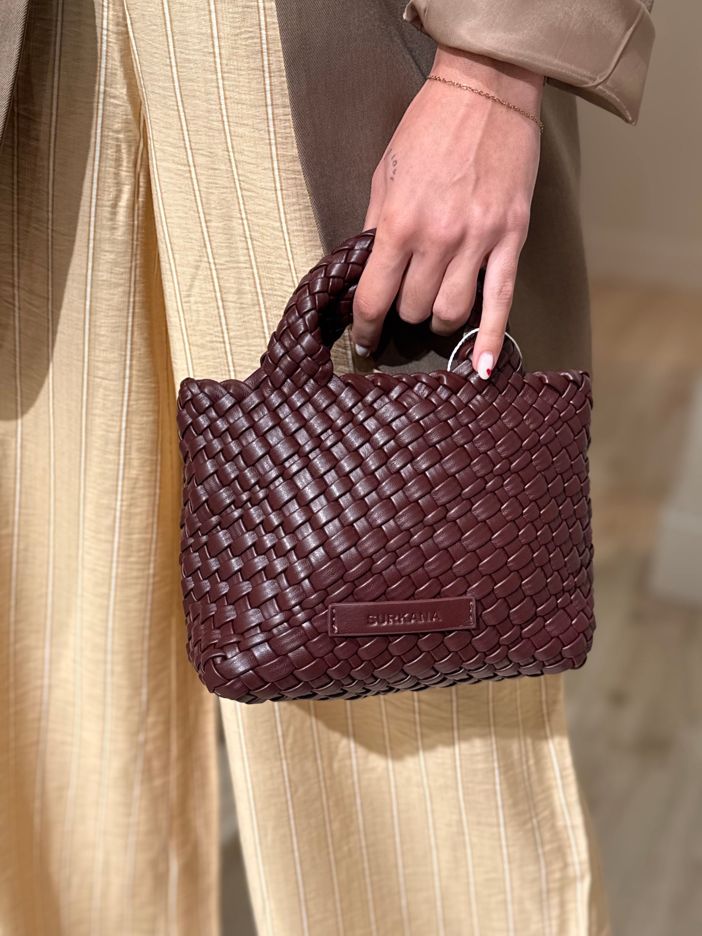 BOLSO TRENZADO BROWN