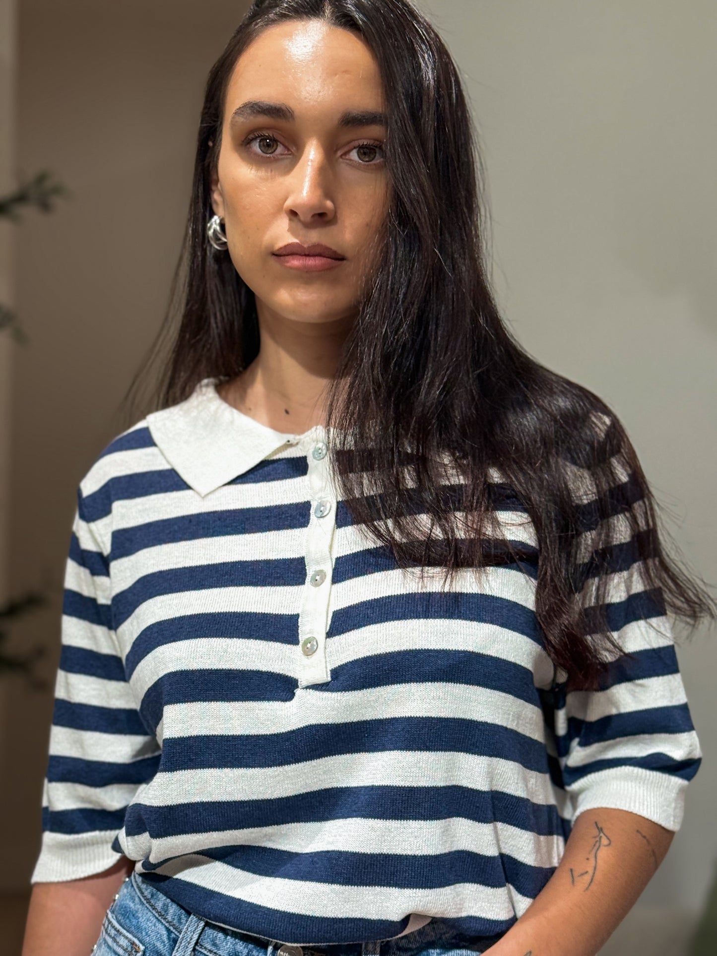 POLO LISTAS DARK BLUE