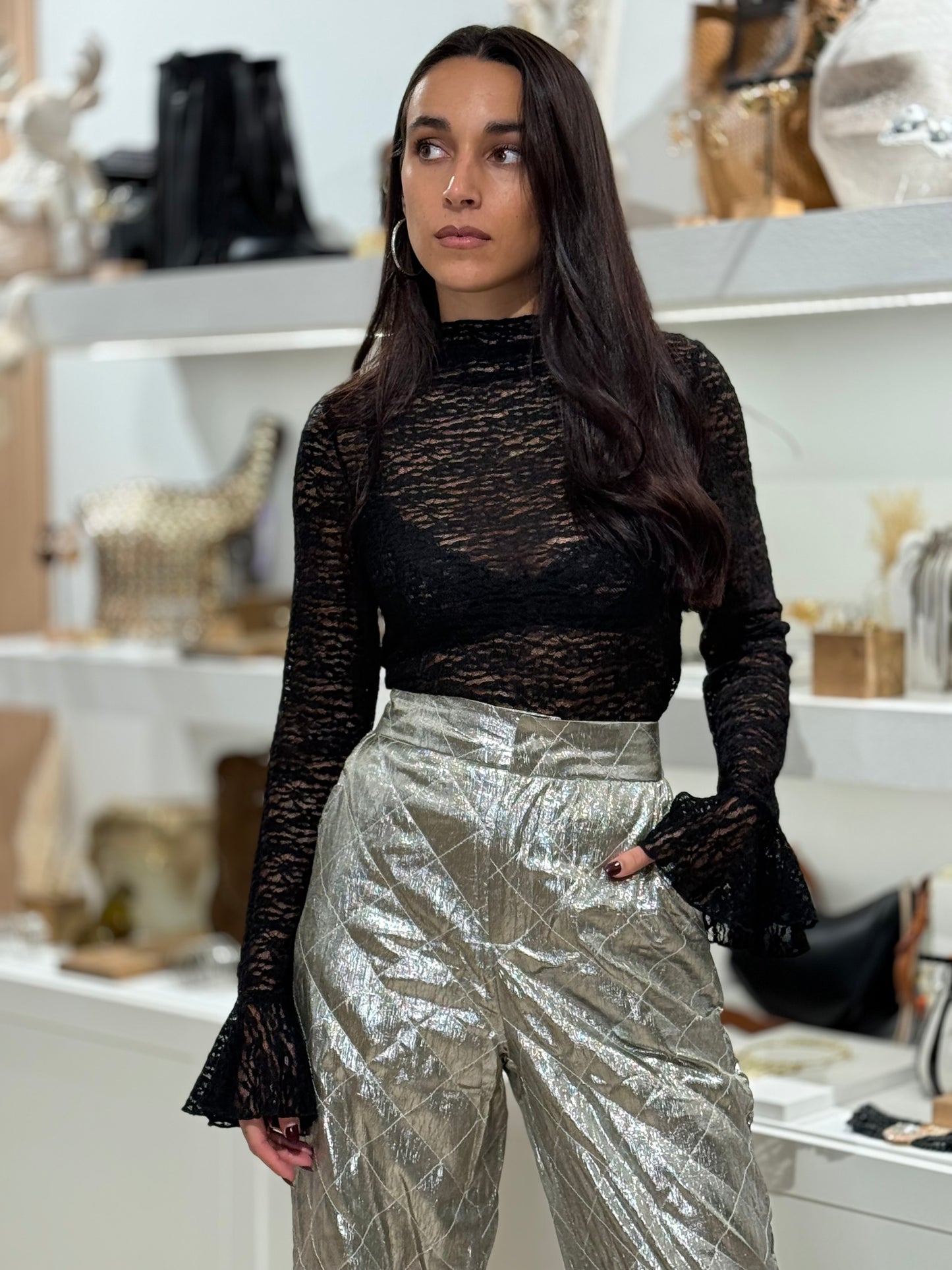 PANTALON METALIZADO SILVER