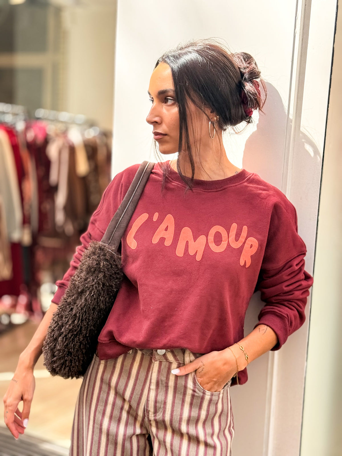 SUDADERA L´AMOUR BURDEOS