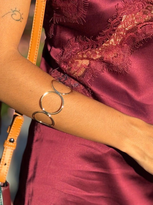 BRAZALETE CIRCULOS PLATEADO