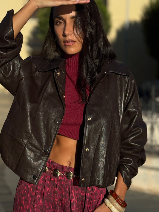 CHAQUETA POLIPIEL BROWN