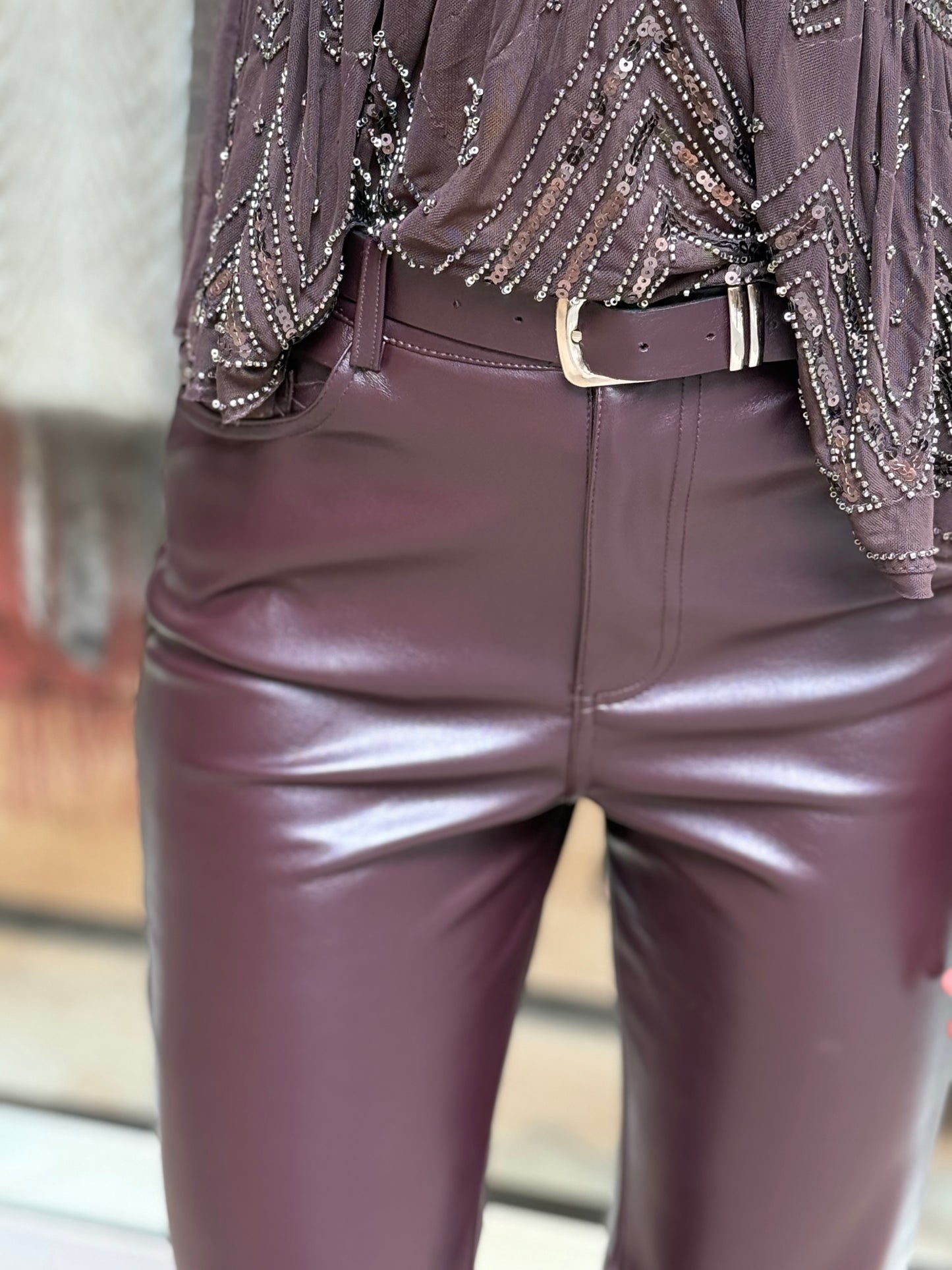 PANTALON POLIPIEL BURDEOS