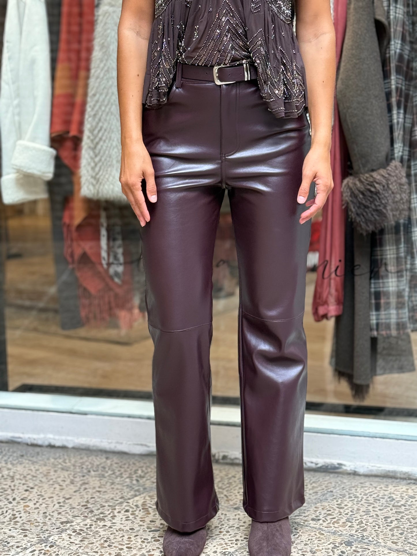 PANTALON POLIPIEL BURDEOS