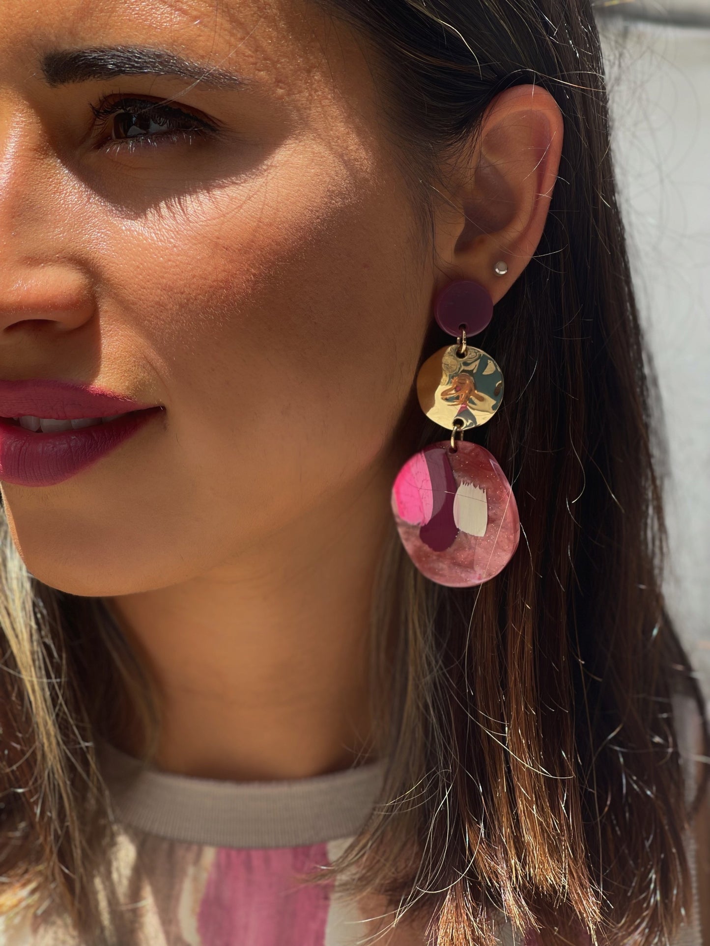 PENDIENTES ART PINK